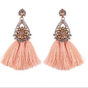 Statement drop tassel earrings